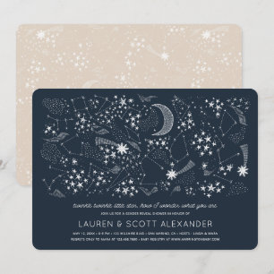 Invitation Ecrit dans les étoiles Baby shower de révélation d