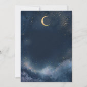 Invitation Écrit dans les Étoiles | Bébé Céleste Bleu Marine (Dos)