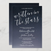 Invitation Écrit dans les étoiles Mariage ciel de nuit (Devant / Derrière)