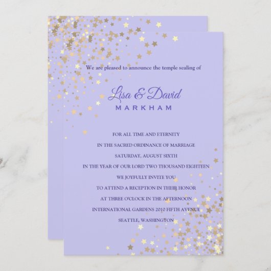 Invitation Écrit Dans Les Étoiles Mariage Réception Invitatio (Devant / Derrière)