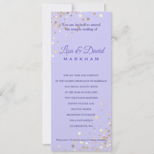 Invitation Écrit Dans Les Étoiles Mariage Réception Invitatio (Devant)