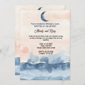 Invitation Écrit dans les étoiles marine bleue de minuit (Devant / Derrière)