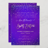 Invitation Écrit dans les Stars Sweet 16, Ultra Violet (Devant / Derrière)