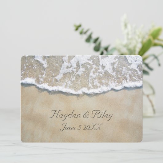 Invitation Écrit dans l'invitation à se marier sur la plage d (Debout devant)