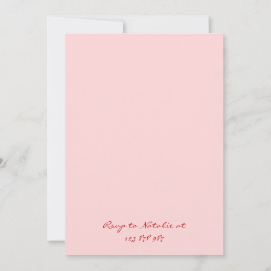 Invitation Ecrit main rose quirky amusant Anniversaire Brunch (Dos)