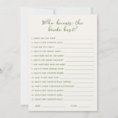 Invitation Écrite à la main Green Qui connaît la mariée meill (Devant)