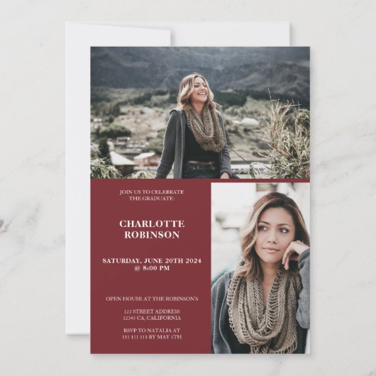 Invitation Écriture 3 de l'élève rouge (Dos)