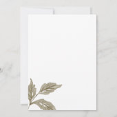 Invitation Écriture botanique florale moderne élégante et or (Dos)