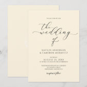 Invitation Écriture Calligraphique Élégante de Luxe pour Mari (Devant / Derrière)