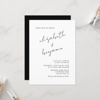Invitation Écriture Calligraphique Élégante et Simple pour Ma