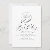 Invitation Écriture calligraphique élégante pour 60 ans (Devant)