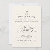Invitation Écriture Calligraphique Élégante Romantique de Mar (Devant)
