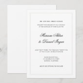 Invitation Écriture Calligraphique Moderne Élégante Mariage B (Devant / Derrière)