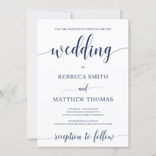 Invitation Écriture calligraphique moderne lettrage mariage d