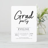 Invitation Écriture Calligraphique Tendance Fête de Diplômé D (Debout devant)
