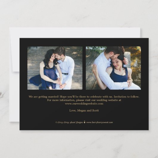 Invitation Écriture Chic COULEUR ÉDITABLE Enregistrer La Date (Dos)