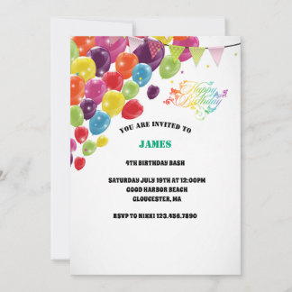 Invitation Écriture chic moderne 4ème anniversaire