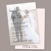 Invitation Écriture Chic Photo Overlay Pink Wedding Réception