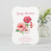 Invitation Écriture chrétienne Mariage de fleurs tropicales (Debout devant)