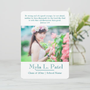 Invitation Écriture chrétienne Photo Grad Faire-part/