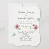 Invitation Écriture chrétienne Romantique Fleurs Mariage (Dos)