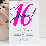 Invitation Écriture de bordure rose néon fillette photo Sweet<br><div class="desc">Vous cherchez l'invitation parfaite et la plus cool Sweet 16 anniversaire de fête? Obtenez cette photo tendance et chic girly neon rose de bordure script photo Sweet 16 invitation,  ajoutez votre photo à l'arrière avec un élégant script signature. Contactez-moi si vous souhaitez customiser le texte rose or.</div>