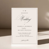 Invitation Écriture de calligraphie élégante Monogramme Maria