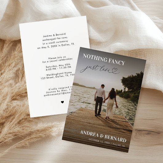 Invitation Écriture de cœur moderne Rien de fantaisiste Juste