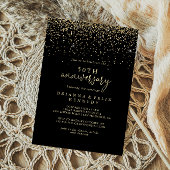Invitation Écriture de confettis dorés 50e anniversaire de ma
