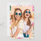 Invitation Écriture de couronne d'aquarelle rose fleurie Swee (Dos)