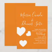 Invitation Écriture de lettre à cœur flottant Mariage Gras Co (Devant / Derrière)