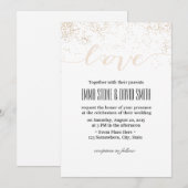 Invitation Écriture de mariage d'amour de points de confettis (Devant / Derrière)