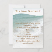 Invitation Ecriture de sable sur la plage, I Love You Invitat (Dos)