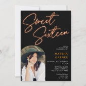 Invitation Écriture de signe orange néon marron amusant arche (Devant)