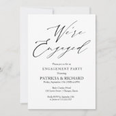 Invitation Écriture de Style Nous sommes fiancés Fête de fian (Devant)