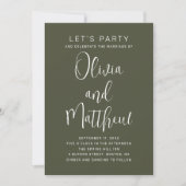 Invitation Écriture de typographie vert sauge mariage + détai (Devant)