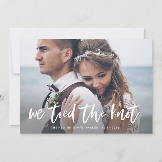 Invitation Écriture Décontractée | Annonce de Fuite avec Deux (Devant)