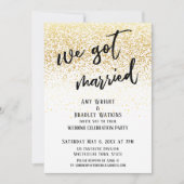 Invitation Écriture décontractée Nous Avons Marié Gold Confet (Devant)