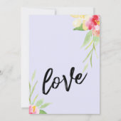 Invitation Écriture décontractée Peint Floral Lavender Mariag (Dos)