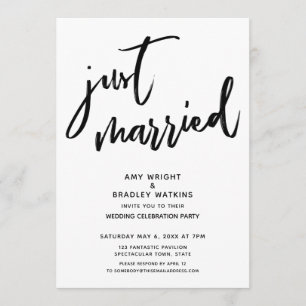 Invitation Écriture décontractée Réception Mariée Mariage