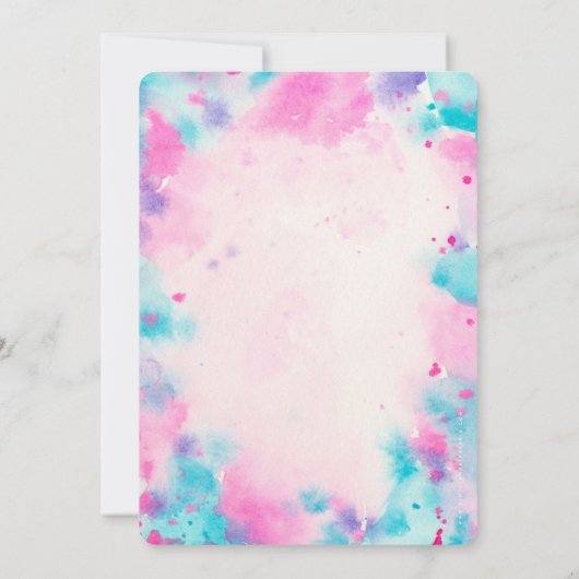 Invitation Écriture d'or rose violet bat mitzvah (Dos)