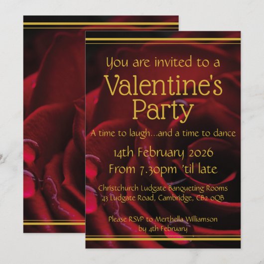 Invitation Écriture du PARTI VALENTINE Célébration chrétienne (Devant / Derrière)