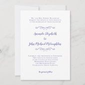Invitation Écriture Élégante Classique Mariage Bleu Pervenche (Devant)