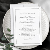 Invitation Écriture Élégante Classique Mariages Formel Blanc