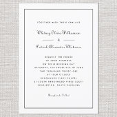 Invitation Écriture Élégante Classique Mariages Formel Blanc