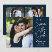 Invitation Écriture Élégante ÉDITABLE COULEUR Enregistrez La  (Devant / Derrière)