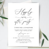 Invitation Écriture élégante, noir, évasion de mariage