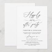 Invitation Écriture Élégante, Noir, Fuite de Mariage (Devant / Derrière)