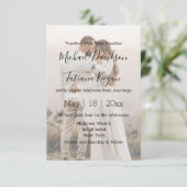 Invitation écriture élégante photo mariage moderne (Debout devant)