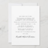 Invitation Écriture Élégante  Photo Réception de Mariage (Dos)